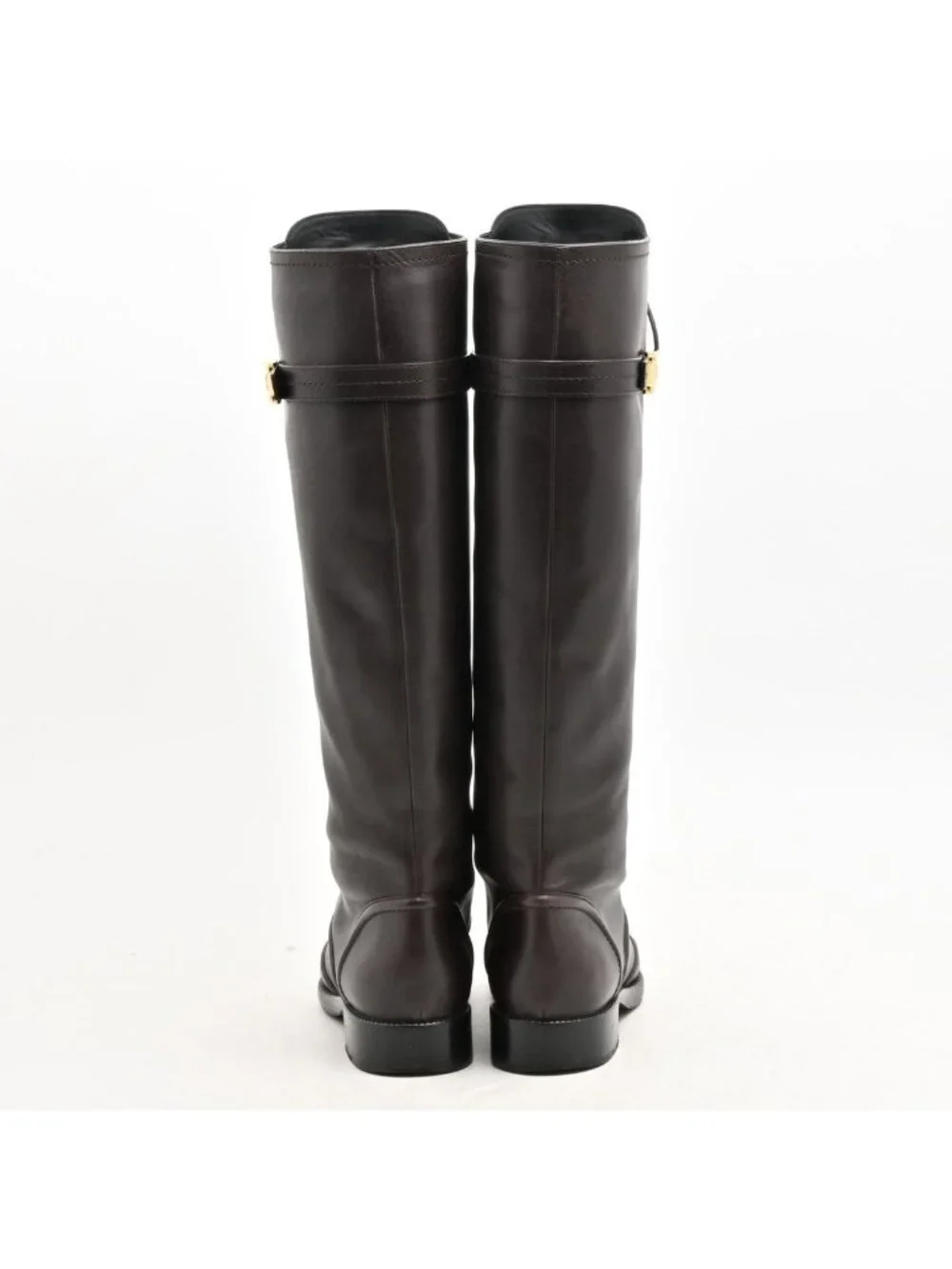 Louis Vuitton Long Boots Dark Brown Leather